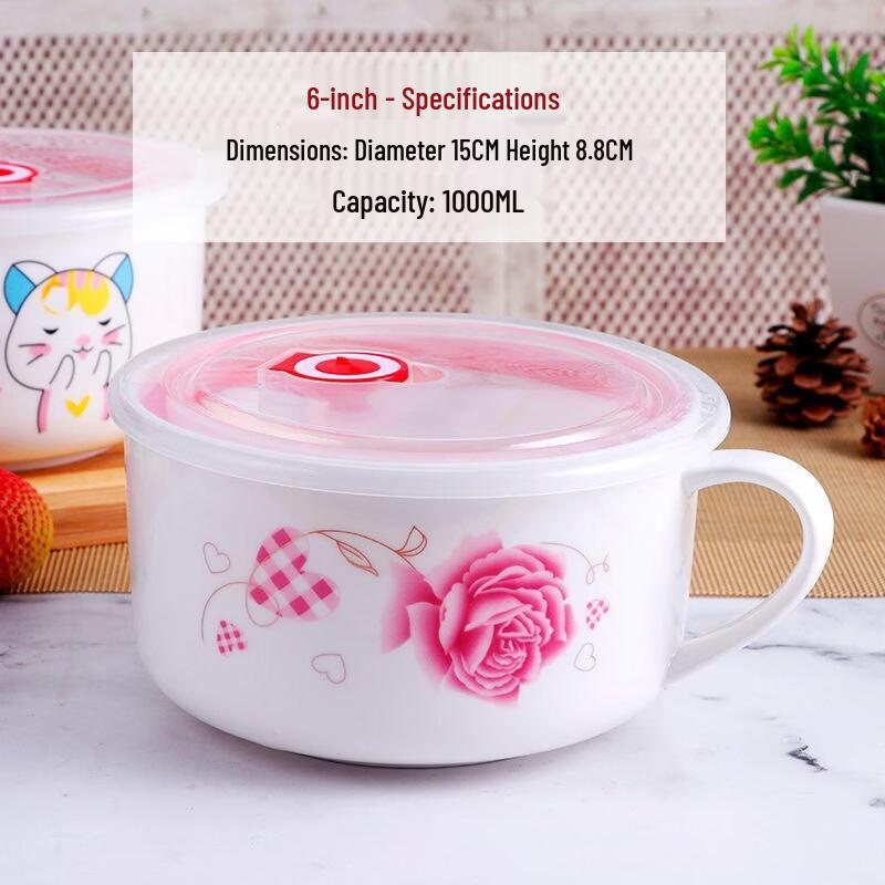 

ZISIZ Cartoon Ceramic Instant Noodle Bowl