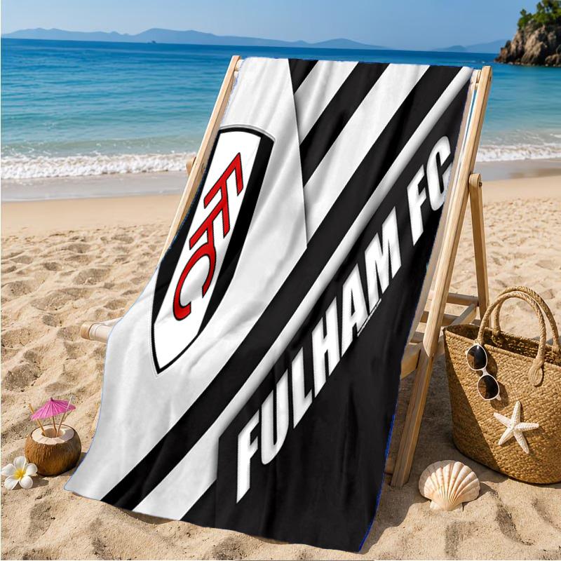 Fulham Fußballwappen Strandtuch Mikrofaser Strandtuch, Leicht und Schnelltrocknend, für Sommerreisen, Schwimmbad-Fan Geburtstagsgeschenk