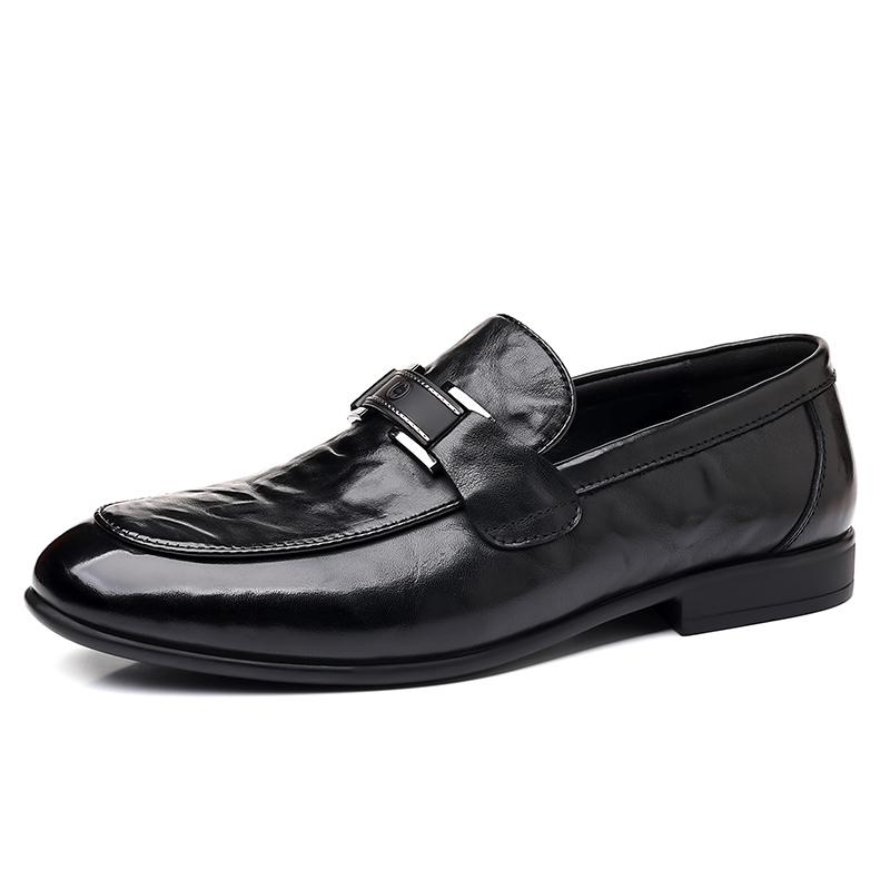 

Мужские модельные туфли, мужская обувь, роскошные брендовые кожаные свадебные туфли, мужские оксфорды, официальная обувь, мужская кожаная обувь 39 чёрный