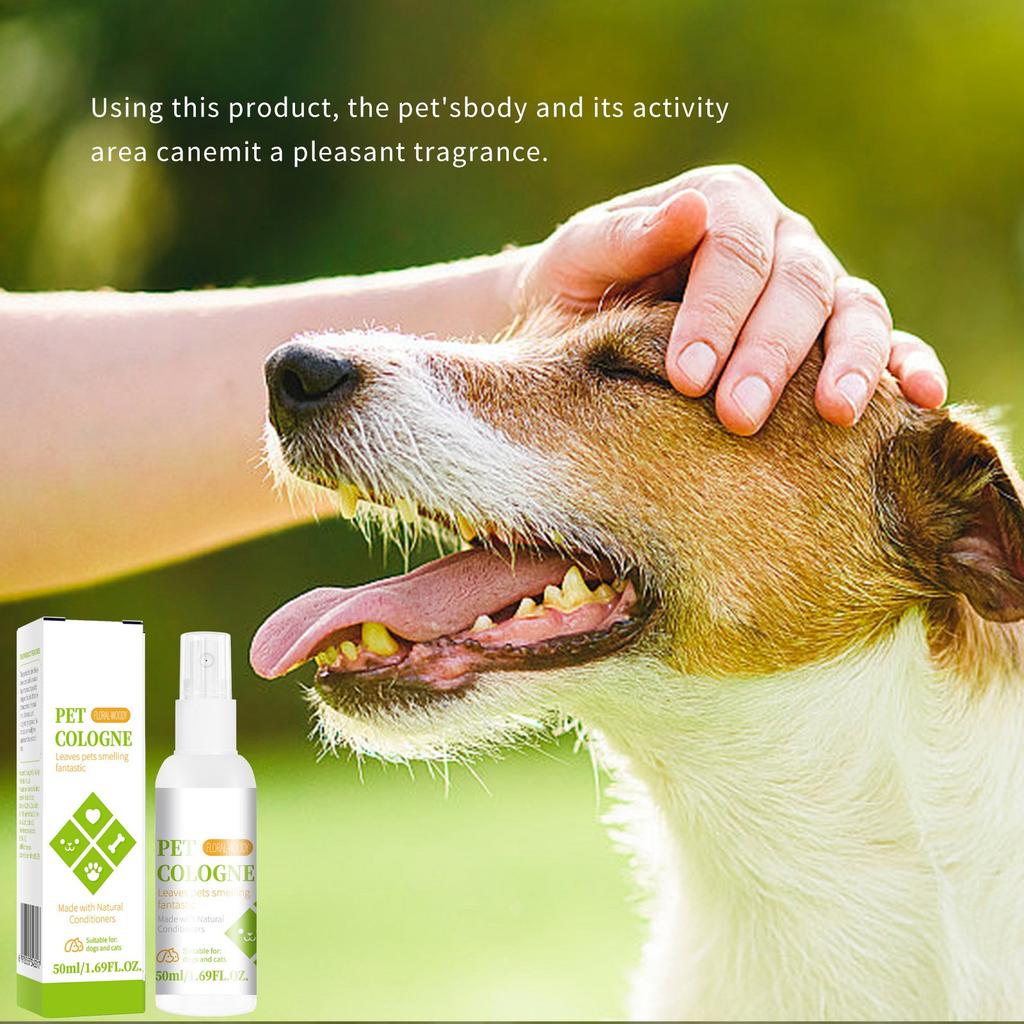 Sprej pro psy a kočky, kondicionér a odstraňovač zápachu, parfém odstraňující psí zápach, parfém odstraňující kočičí zápach pro všechny typy srsti, 50 ml/1,69 OZ