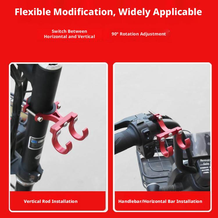 SEAMETAL Electric Scooter Hook Aluminum Alloy Handlebar Crossbar Double Hook Holder Universal Hanger Hook For Motorcycle Bike