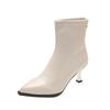 Niche High-heeled Versatile Pointed Thin Short Boots Women's Shoes 2025 New Spring and Autumn Single Boots Korean Small Naked Boots