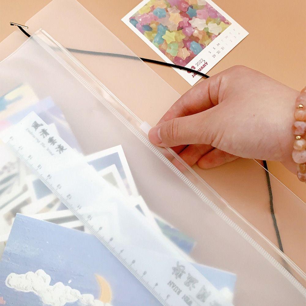 PVC Loose-leaf Notebook Inner Bag Frosted Waterproof Loose-leaf Zipper Bag A4/A5/A6/A7/B5 Binder Storage Pockets School Office