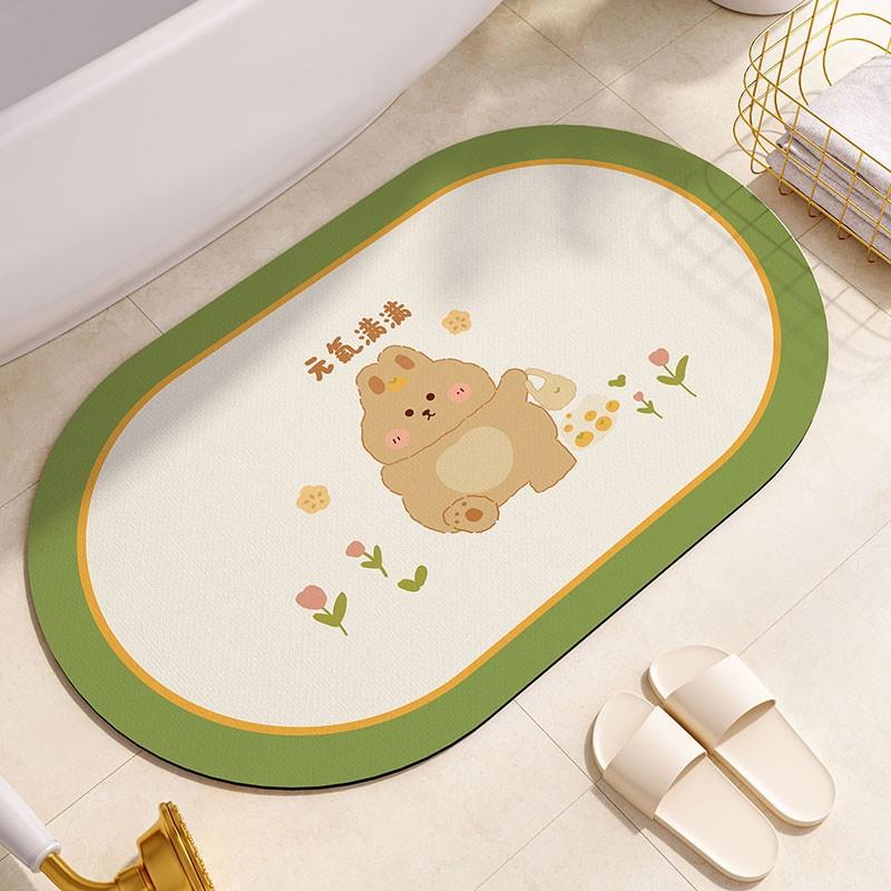 Soft Diatom Mud Toilet Absorbent Pad, Non-Slip Foot Pad At The Toilet Door, Quick-Drying Toilet, Bathroom Floor Mat Is Easy To Take Care Of
