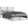 Metal Bed Frame with Headboard Black 120 x 200 cm