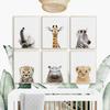 Baby Room Animal Wall Canvas Painting Elephant Giraffe Bear Wall Art Prints Picture Nordic Art Poster for Kid Room Nursery Decor