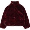 Womens Printed Faux Fur Jacket (Asia Sizing) Burgundy Crush Women Streetwear DQ6843-652