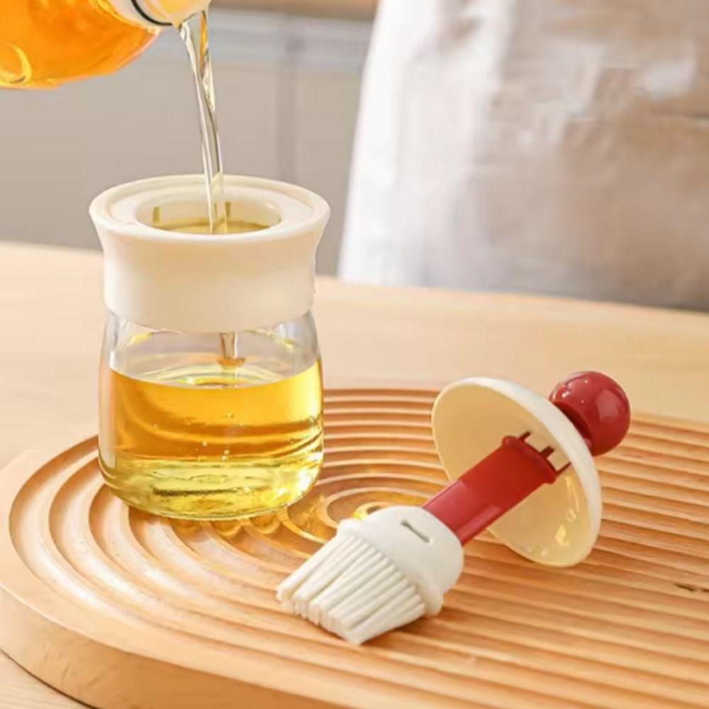 Reusable Oil Brush Bottle Temperature Resistant Silicone Oil Bottle Kitchen Oil Brush Barbecue