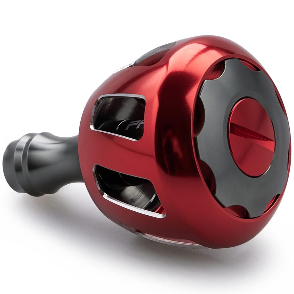 HEIGHTEN 32mm Reel Handle Knob for Shimano and Daiwa (Shimano Type A) and Daiwa Type S Wheel Series (Gunmetal & Red) (516)