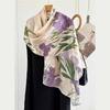 170*53cm Luxury 100% Mulberry Silk Scarf Printed Satin Shawl Lightweight Spring Summer Wrap Elegant  Accessories