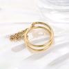 Double-layer Small Chain Ring, Titanium Steel Vacuum Plating Ring, High-end Niche Accessories for Women
