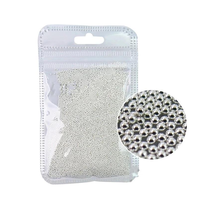 10g/bag Caviar Metal Beads Nail Charm Gold/Silver/Rose Gold Steel Ball Nail Stud 3D Micro Fairy Ball Diamonds Decor