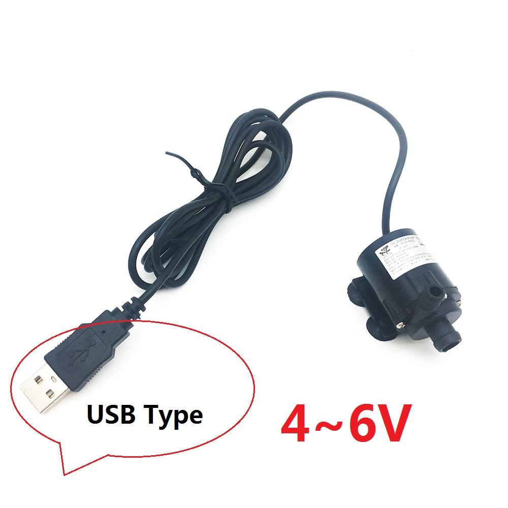 DC 6~12V 280L/T Mikro Akvarium Senkbar Vannpumpe Mini Akvariepumpe 1,5~4W Maks Løftehøyde 2,2M