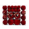 46Pcs Flocked Design Flocked Christmas Balls Multi Color Tree Hanging Decor  Festive Decoration