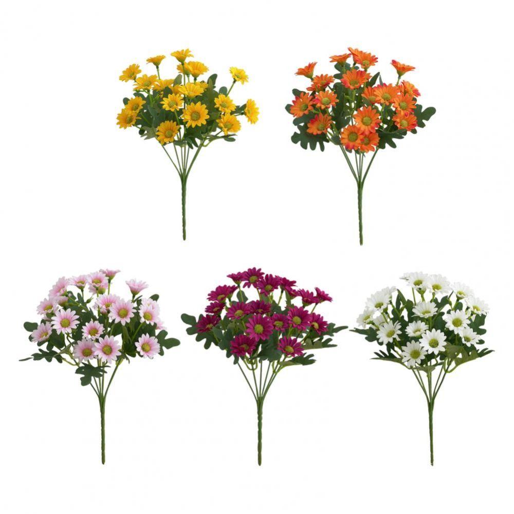 Silk Petal Artificial Outdoor Sunset Mums Flowers 21 Heads Simulated Flower for All Season