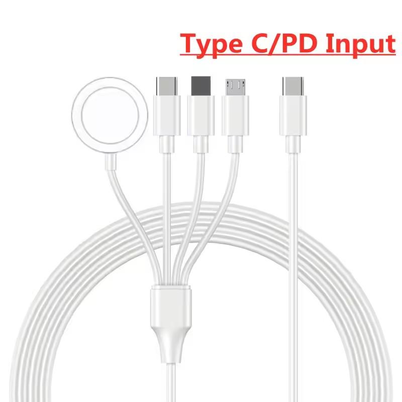 

4 в 1 USB Type C PD кабель для зарядки iPhone/Android Fast Watch Магнитное беспроводное зарядное устройство для Apple Watch IWatch 1-9 Ultra SE TYPE-C