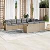 VidaXL Garden Lounge Set with Cushions 10 Pcs, Patio Sofas, Patio Furniture Set, Outdoor Furniture, Beige 3251826