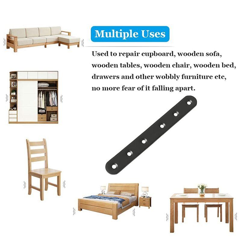 A84X-16 PCS Flat Straight Bracket Stainless Steel Mending Plate For Wood Metal Repair Joining Bracket For Furniture Wooden