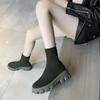 Platform Round Toe Woman Short Shoes Spring Autumn Sock Ankle Boots for Women On Offer Elegant New In High Quality Booties Sale
