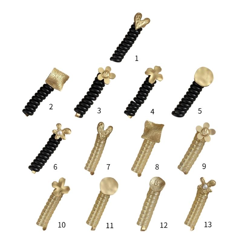 Elegant Coiled Elastic Hair Scrunchies for Girls and Ladies Gift Coiled Hair Ties Telephone Cord Metal Heart