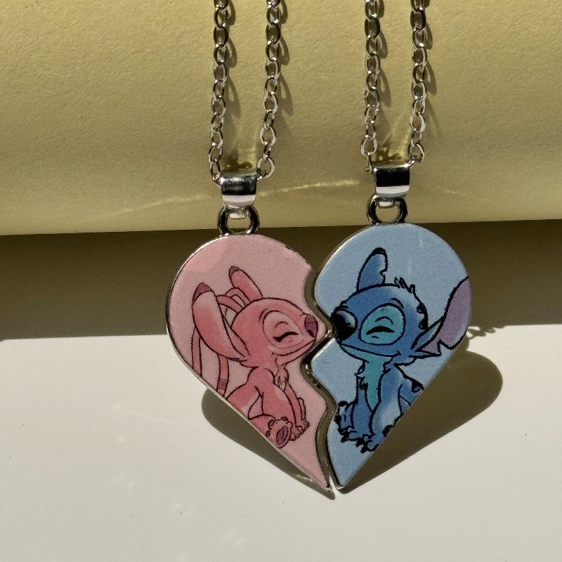 European & American Lilo & Stitch Angel Love Magnetic Couple Necklace