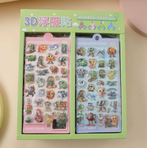 2025Kawaii Crayon Shin Chan Cartoon 3D PET Relief Water Sticker Cute DIY Mobile Phone Case Decoration Sticker