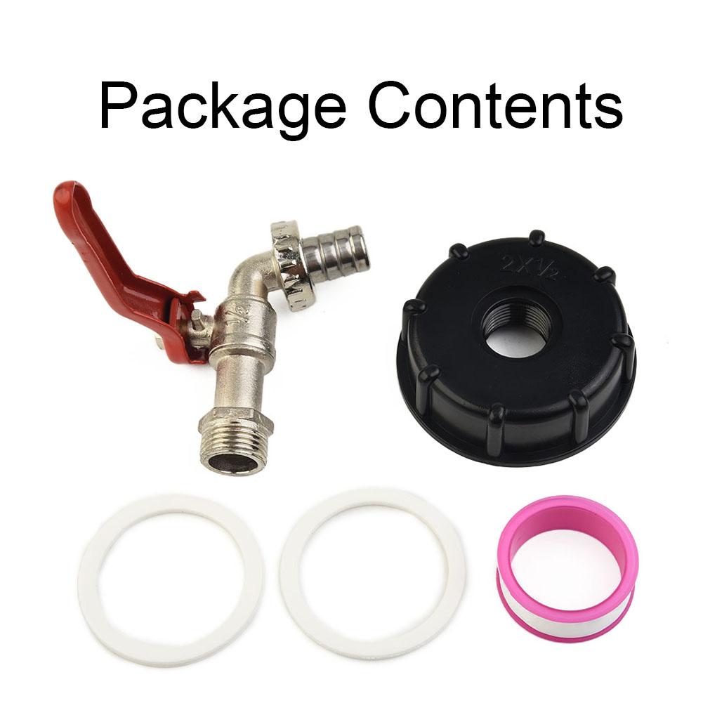Valve Tap Adapter Garden Hose Water Connector Tool 1/2\" Drain Adapter Plastic + Alloy Tote Tank Nice Portable