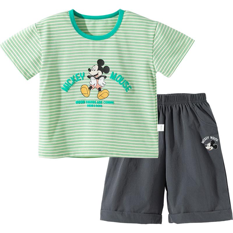 Disney Mickey Striped Summer Boys' T-Shirt & Shorts Set