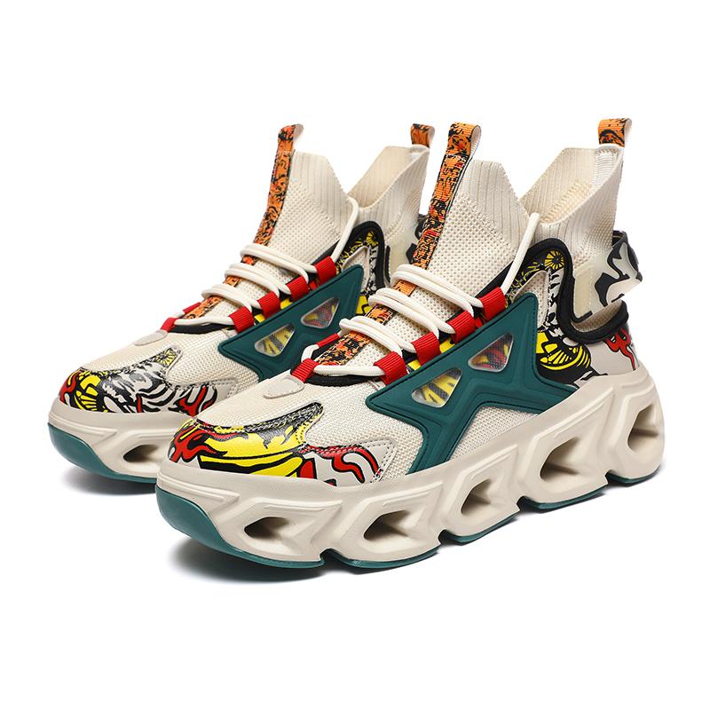 

Running Shoes Men Thick-soled Lightweight Mesh Wear-resistant Casual Shoes Men Outdoor Comfortable Soft Lace-up Sports Shoes Men 39