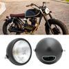 12V Universal Motorcycle Waterproof Dustproof Retro Headlamp HighLow Beam Front HeadlightBlack