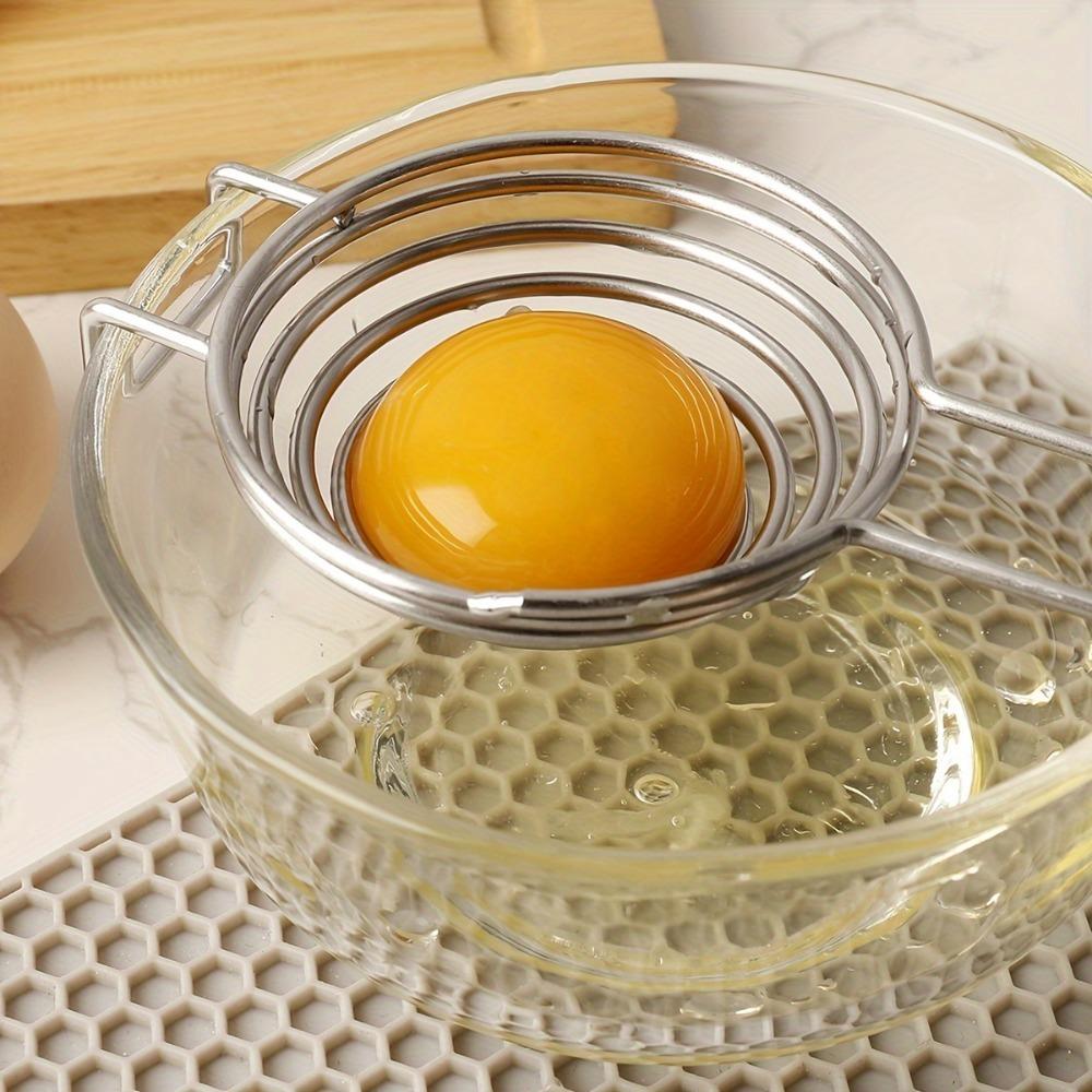 Stainless Steel Egg Yolk Separator, Extended Handle Egg White Separator Tool, Quick Egg Filter for Kitchen Baking