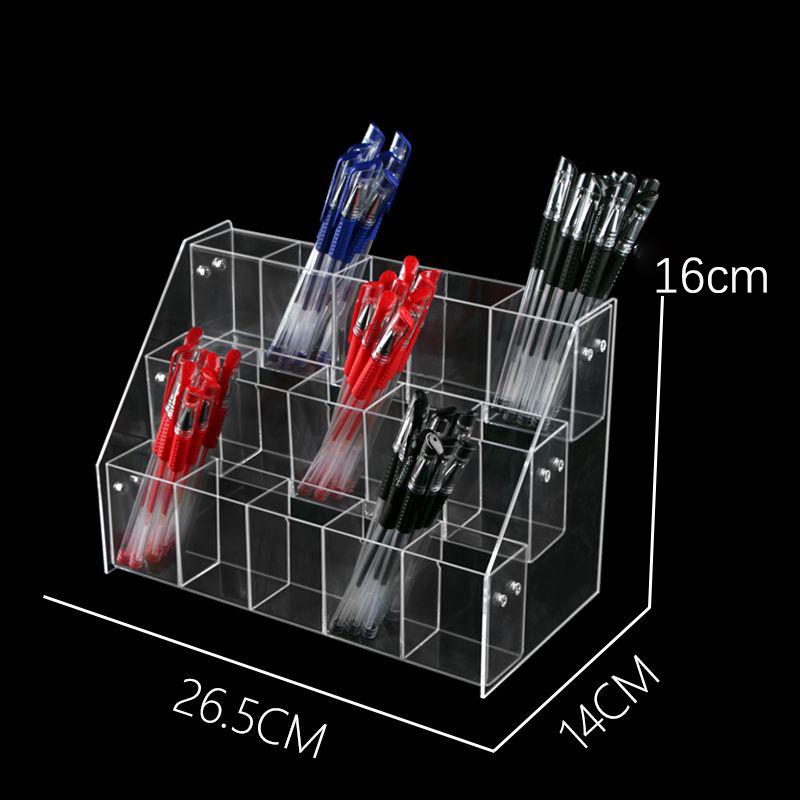 1-7 Tier Acrylic Pen Holder Stationery Store Storage Brush Case Display Stand Desktop Writing Pot Clear Writing Pencil Organiser