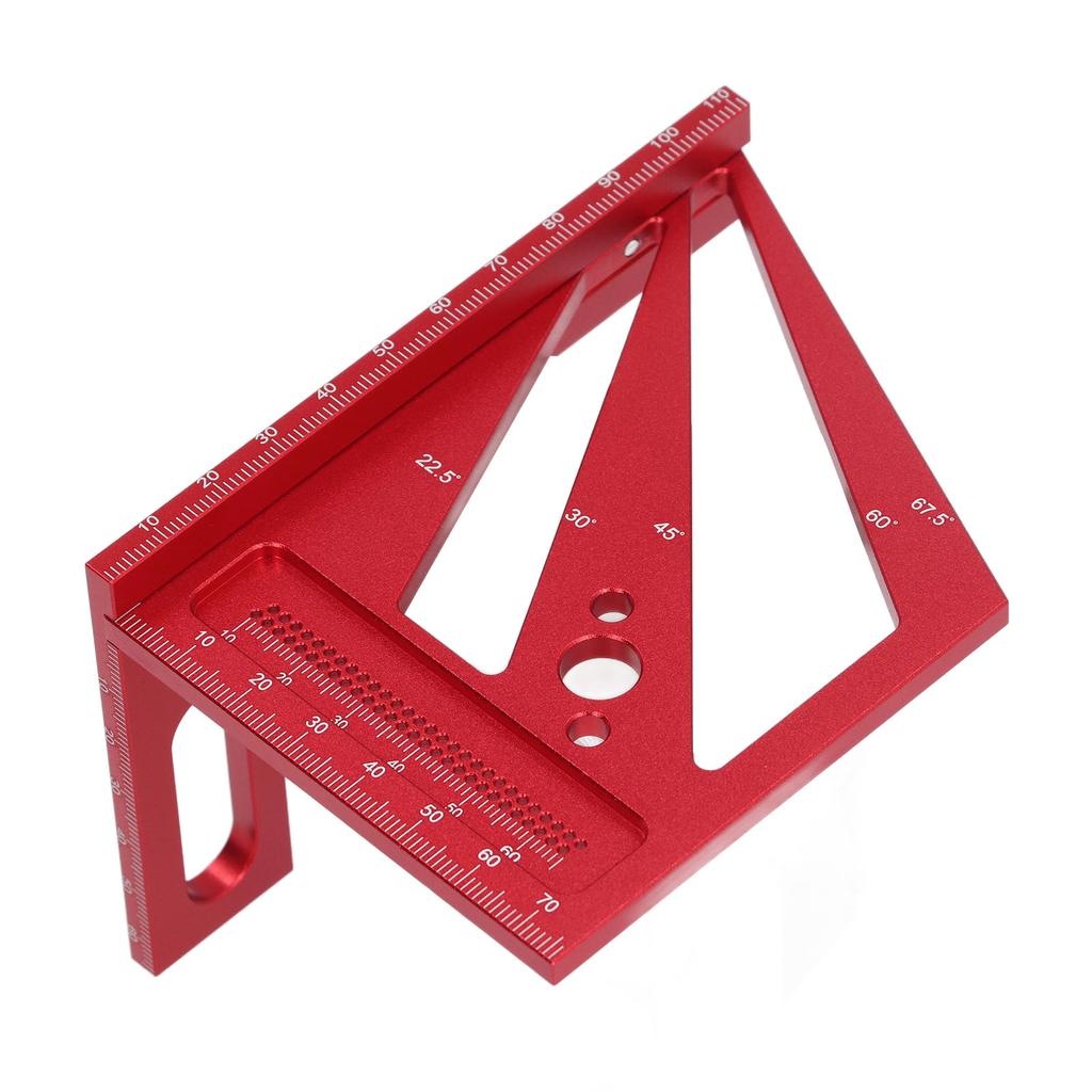 3D Multi Angle Measuring Ruler Woodworking Layout Tool 22.5‑90 Degree Protractor Aluminum Alloy
