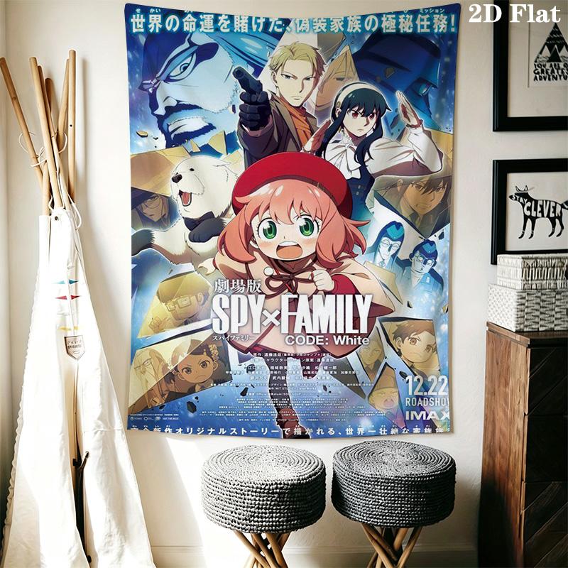 Spy X Family Movie Tapestry Fashion Print Background Cloth Work Of Art Home Decor Christmas Gift