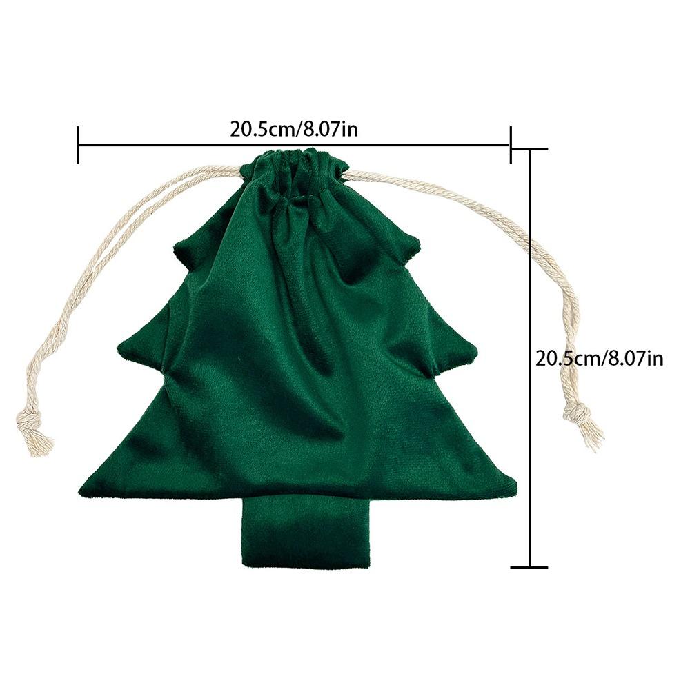 Drawstring Christmas Tree Gift Bags Red Green White Bell Ornament Christmas Drawstring Bag Hanging Decoration Pom Pom Decoration