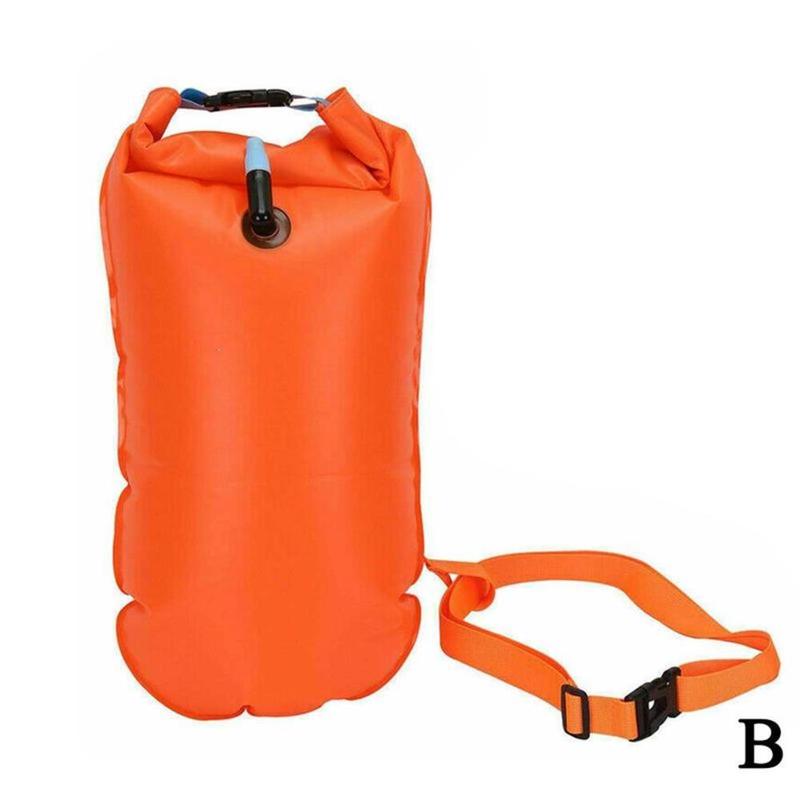 Outdoor Safety Swimming Buoy Swim Float Bag with Waist Belt PVC Lifebelt Storage Bag for Water Sports Waterproof Multi-func L1N6