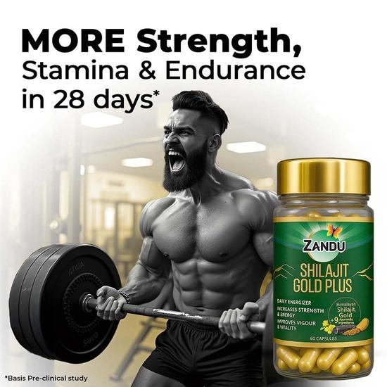 Zandu Capsule di Shilajit, arricchite con la bontà degli estratti naturali di Shilajit, aiutano a rafforzare l'immunità - 60 capsule vegetariane