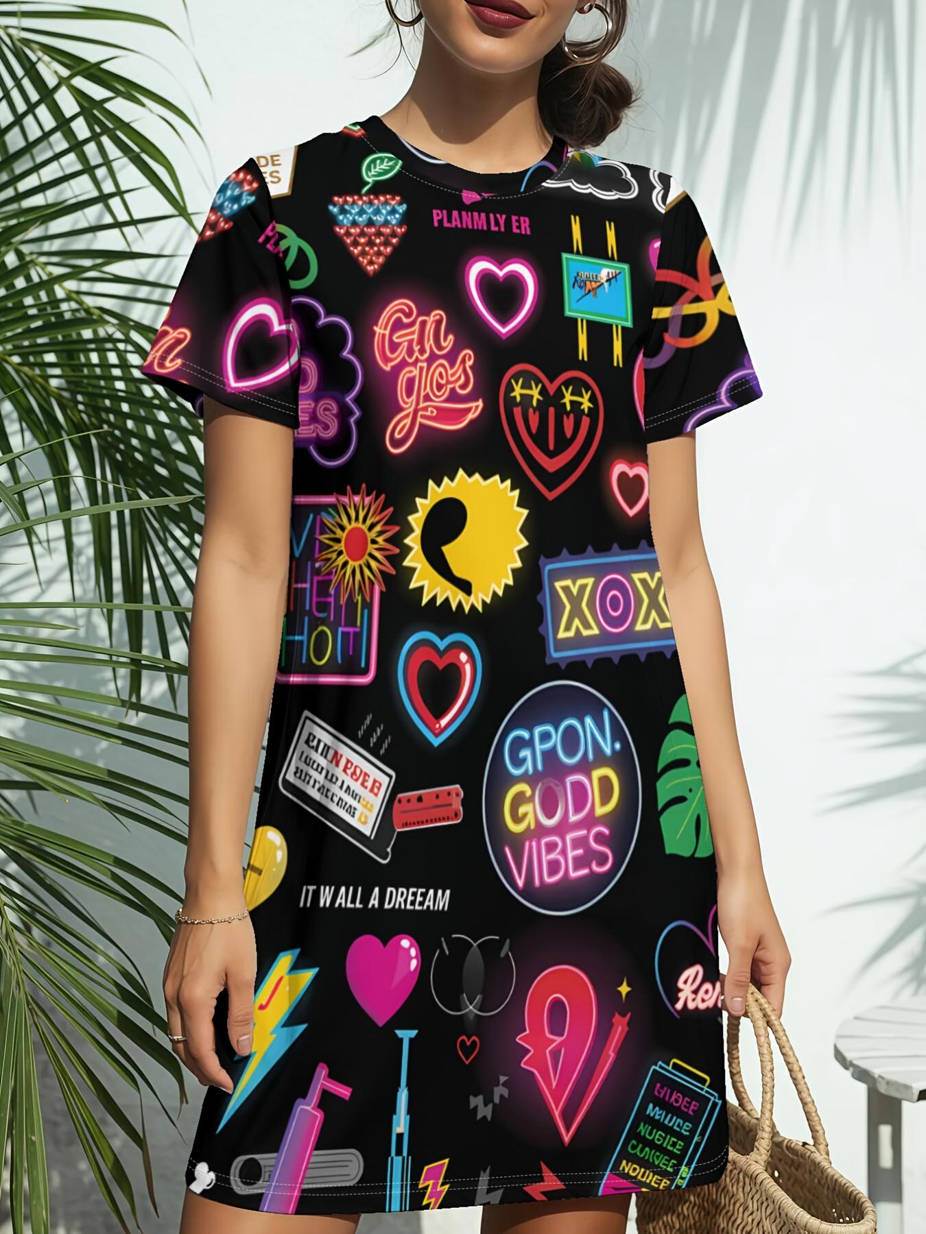 

Women s Short Sleeve T-Shirt Dress - Crew Neck -Line Dress with T-Shirt Top ;. Casual Spring Summer Outfits. Versatile for Daily Wear. Dates. Birthdy 6XL дубильная кора