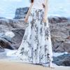 Damen Sommer Blumen Chiffon Bustier Plissee Hohe Taille Strandrock Halblanger Rock