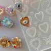 A Nail Art Mold with Retro Embroidery, Heart-Shaped Printed Eyes, Three-Dimensional Art Jewelry, Transparent Silicone Mold