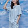 New MLB Base Logo T Shirts Unisex Sky Blue 31TSHP131-14S