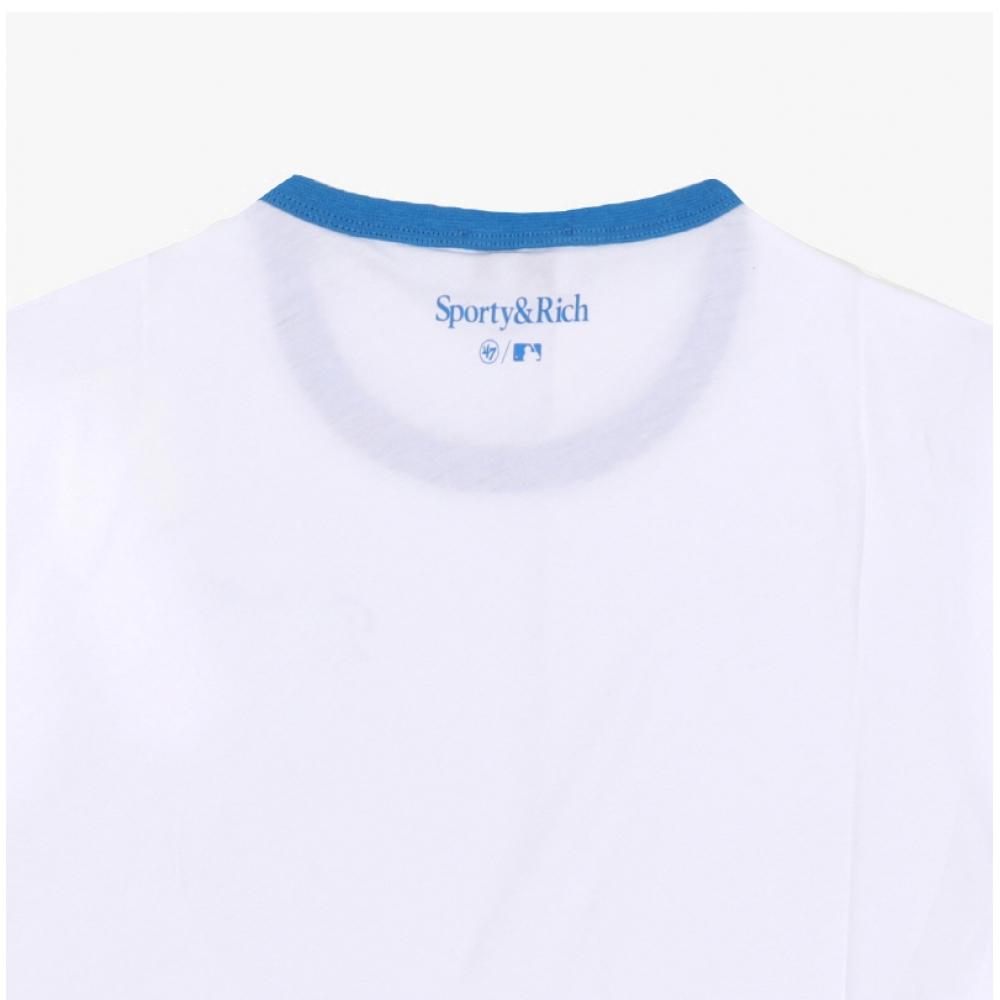 SporTy   Rich DodgerS Serif Ringer Women S T ShirT Wh46