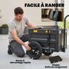 Bike Trailer Cargo Cart, Folding, Plastic Box, 65 L, 145 x 51.5 x 72 cm, Black