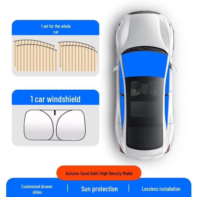 Car Window Sun Shade Blackout Curtain - Sun Shield for Driver's Seat and Windshield, Protecting Vehicle Interior