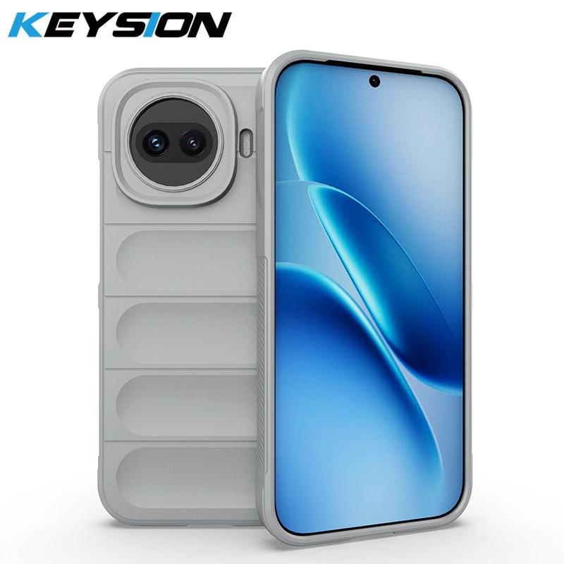 KEYSION Heavy Duty Shockproof Matte Phone Case for IQOO 15R 5G Anti-skid Soft Silicone Phone Back Cover for IQOO Z11 Turbo