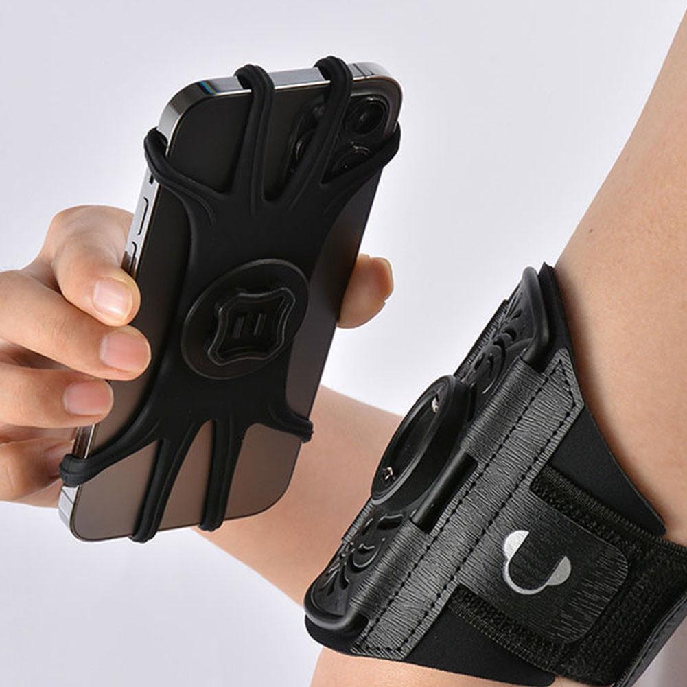 Running Armband Sports Arm Band Adjustable Cell Phone Holder 360 Degree Rotating Sports Wristband for Gym Workout