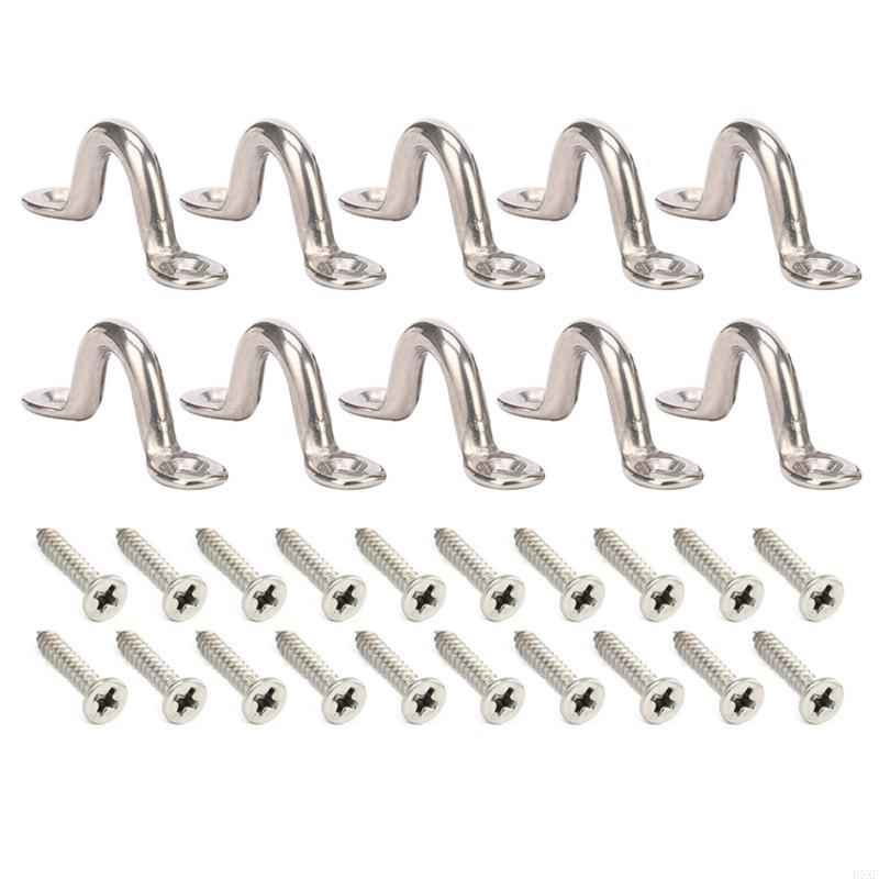 2025 New 8pcs/10pcs Marine Top Pad Eye Tie Down Stainless Eye Straps Kayak Deck Loop