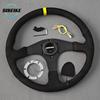 JDM SIBEIKE Racing Suede Steering Wheel Universal Flat Sports Drift Steering Wheel Car Accessories