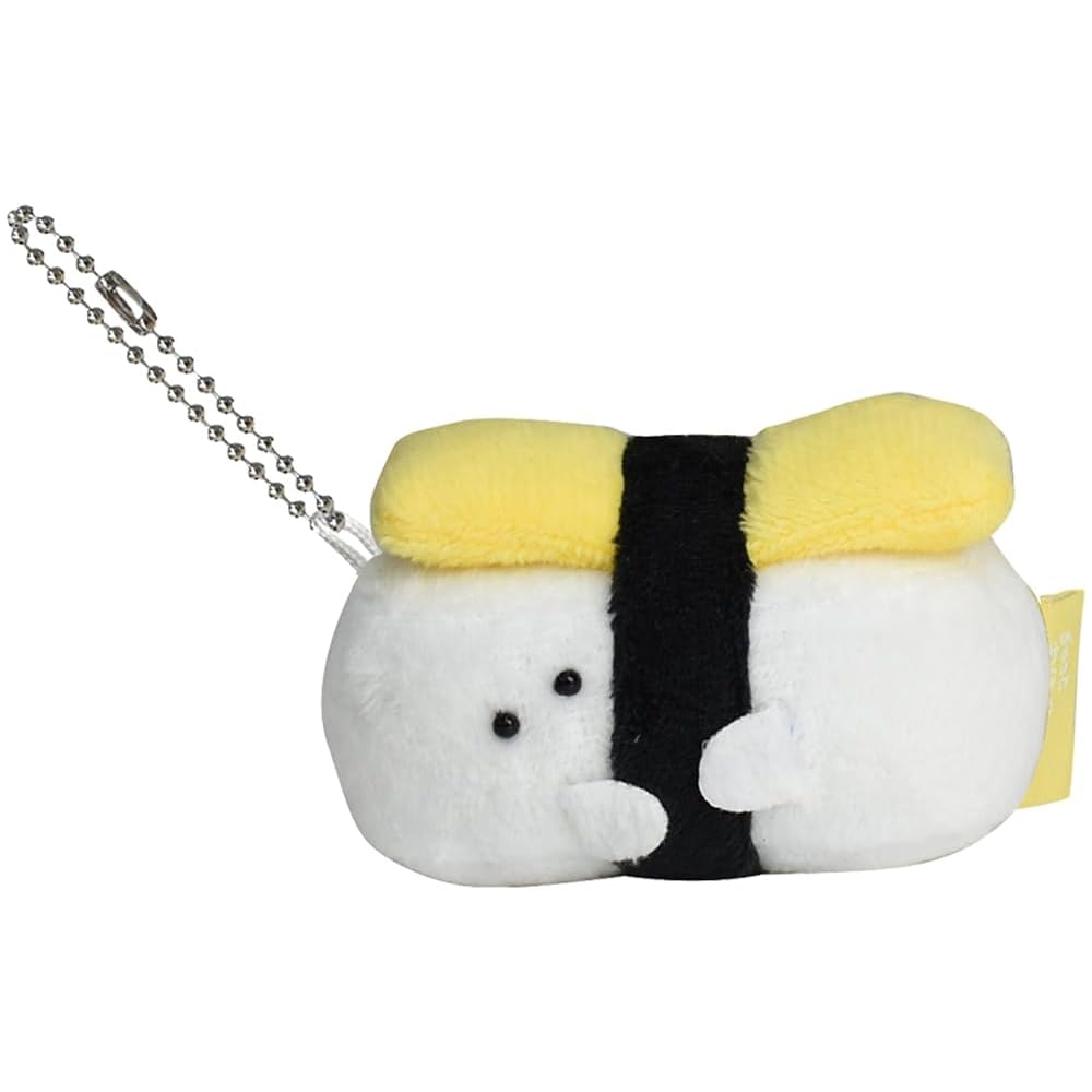 Ippinsha Gyuutto Osushi-san Egg Mascot Plush Toy Mini with Chain Gift 48015