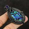 Abalone Shell Pendant Copper Wire Wrapped Pendant Gemstone Jewelry Handmade Pendant Gift For Him African Amethyst Pendant Wire Jewelry Gift